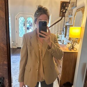 Women's Vintage Tan Camel Wool Blazer